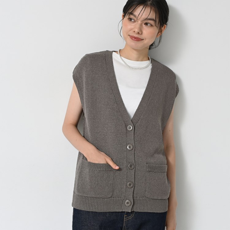 デッサン(レディース)(Dessin(Ladies))の【洗える】フレンチスリーブニットベスト ベスト