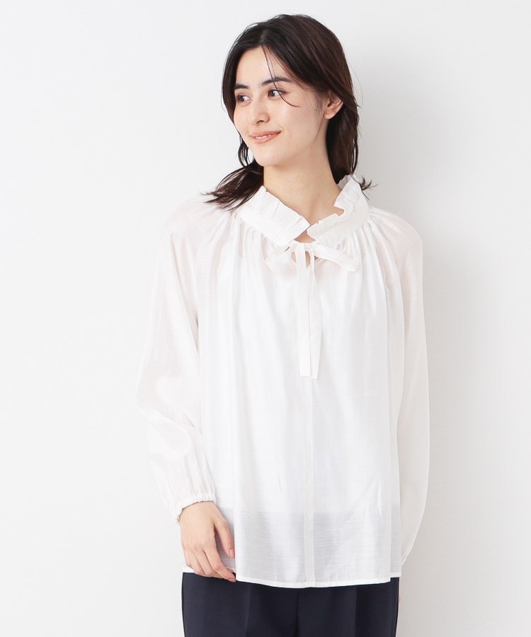 デッサン(レディース)(Dessin(Ladies))の【入卒/セレモニー/洗える】フリルリボンチュールブラウス1