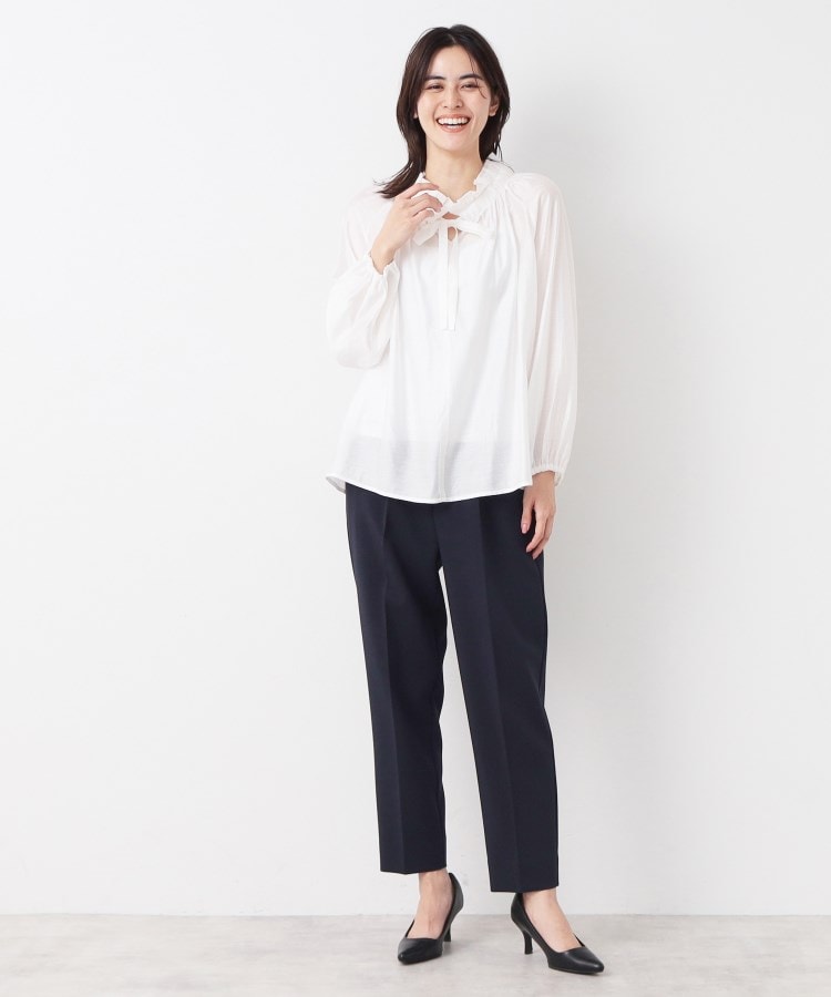 デッサン(レディース)(Dessin(Ladies))の【入卒/セレモニー/洗える】フリルリボンチュールブラウス4
