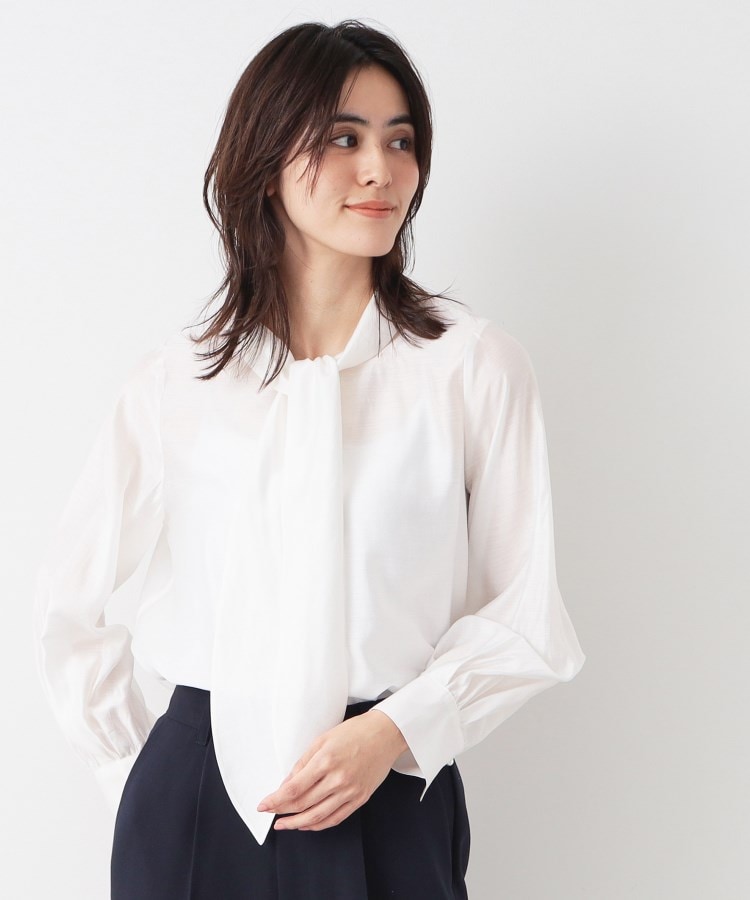 デッサン(レディース)(Dessin(Ladies))の【入卒/セレモニー/洗える】ボウタイブラウス ホワイト(002)