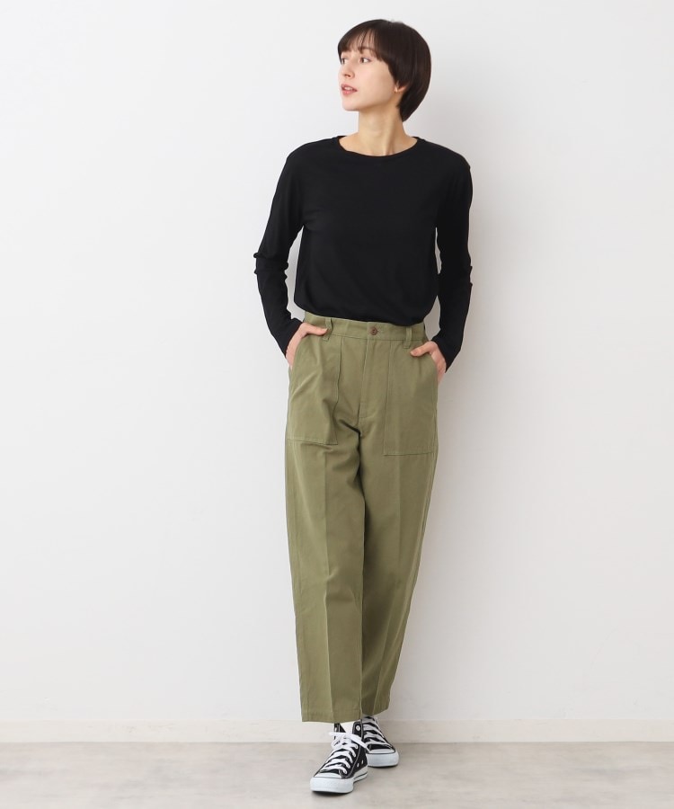 デッサン(レディース)(Dessin(Ladies))の【洗える】クルーネックシースルーロンT7