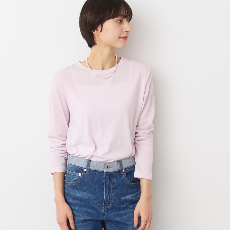 デッサン(レディース)(Dessin(Ladies))の【洗える】クルーネックシースルーロンT カットソー