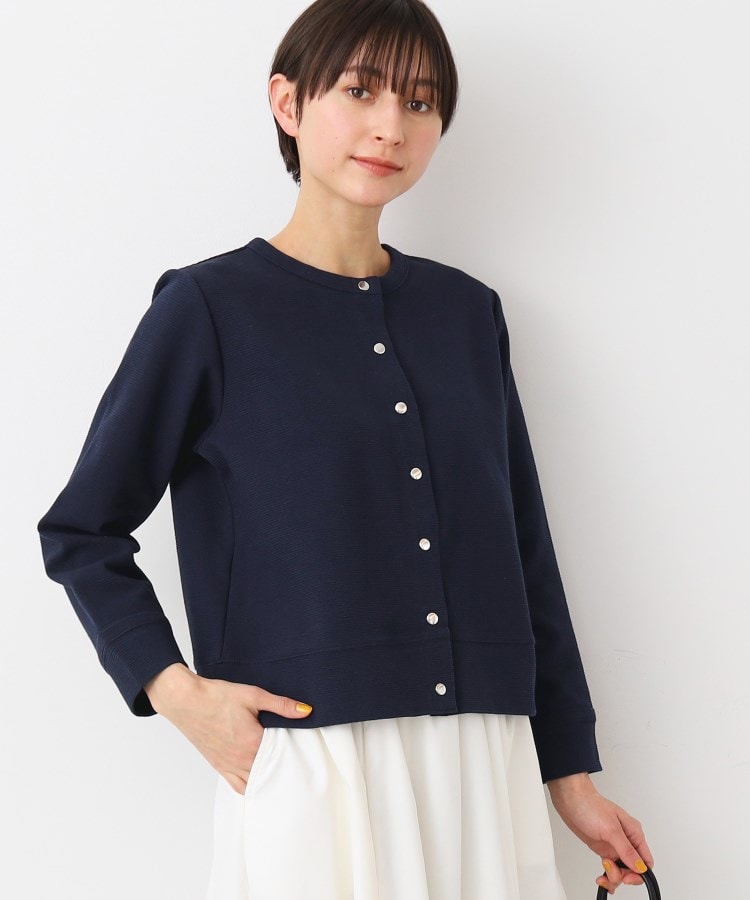 デッサン(レディース)(Dessin(Ladies))の【洗える】メタルボタンクルーネックカーディガン（S～L） ネイビー(094)