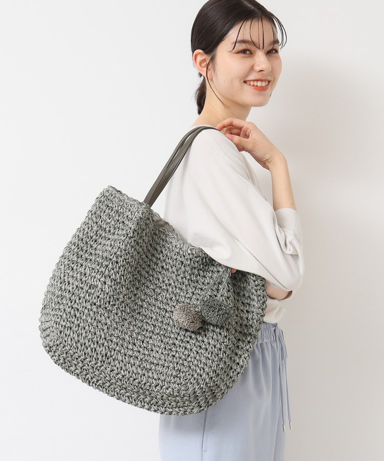 デッサン(レディース)(Dessin(Ladies))の【軽量】ポンポンチャームペーパートート3