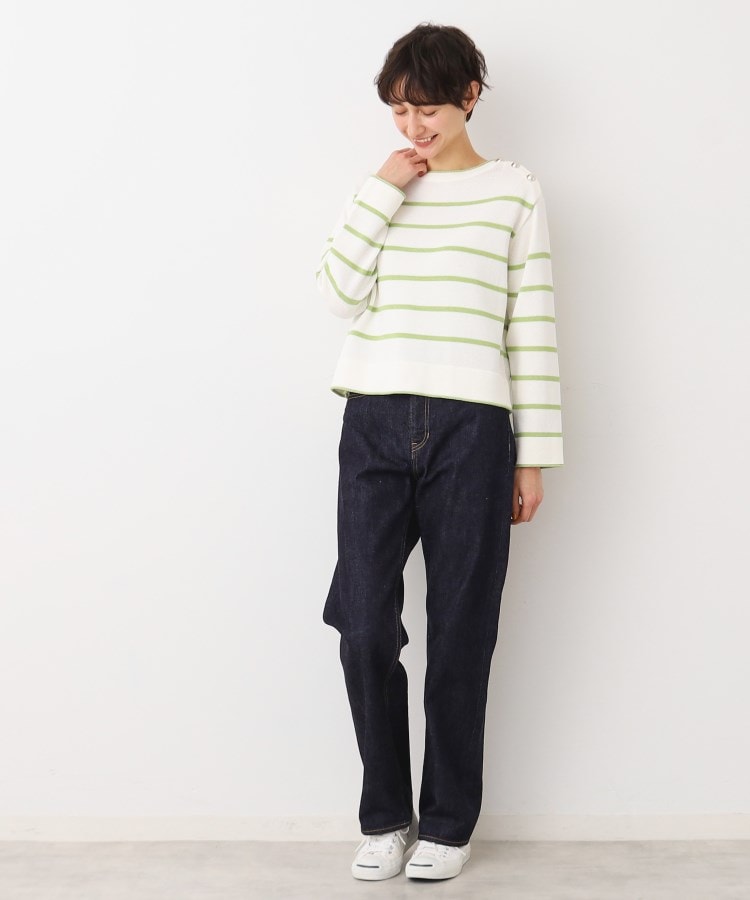 デッサン(レディース)(Dessin(Ladies))の【洗える】肩ボタン付きボーダーニット（XS～L）3