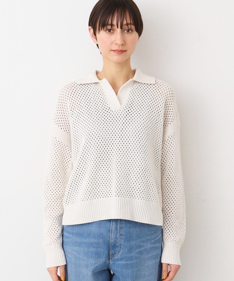 デッサン(レディース)(Dessin(Ladies))の【洗える】襟付きメッシュニット13