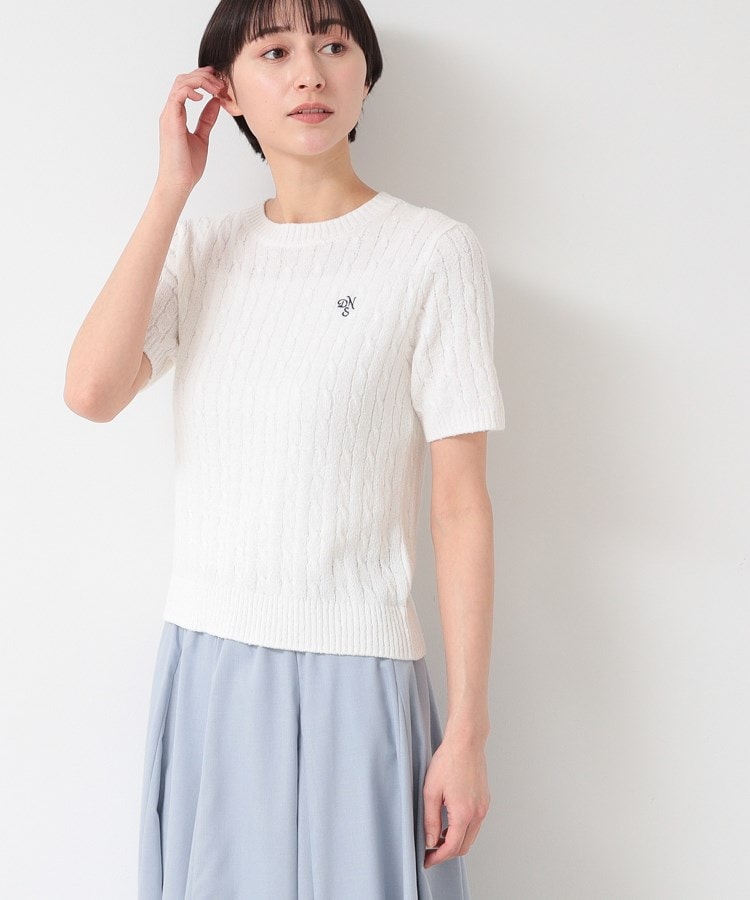 デッサン(レディース)(Dessin(Ladies))の【洗える】ケーブルクルーネックニット1