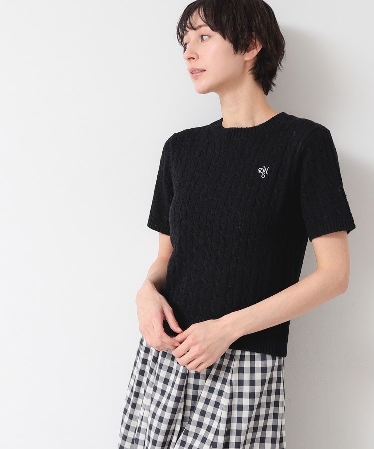 デッサン(レディース)(Dessin(Ladies))の【洗える】ケーブルクルーネックニット ネイビー(094)