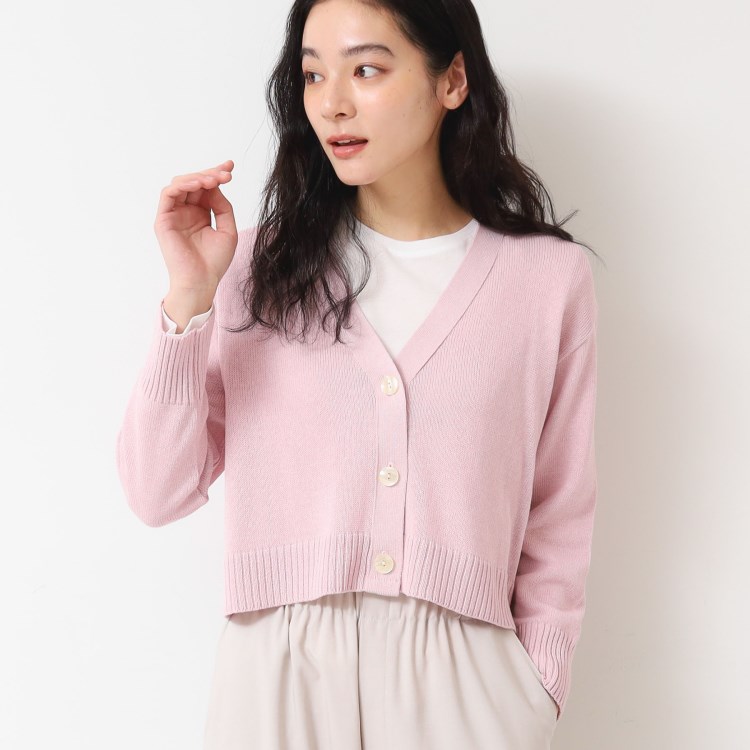 デッサン(レディース)(Dessin(Ladies))の【洗える】ミドルゲージショートカーディガン （S～L） カーディガン/ボレロ