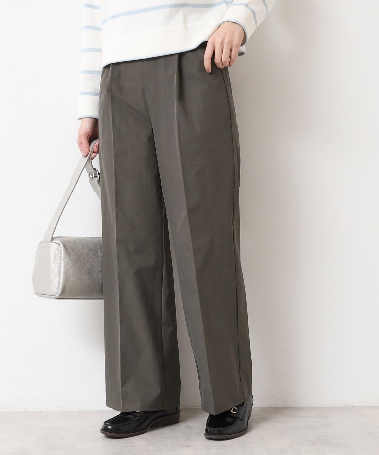 デッサン(レディース)(Dessin(Ladies))の【洗える・後ろゴム】センタープレス入りセミワイドパンツ（XS～L） チャコールグレー(014)