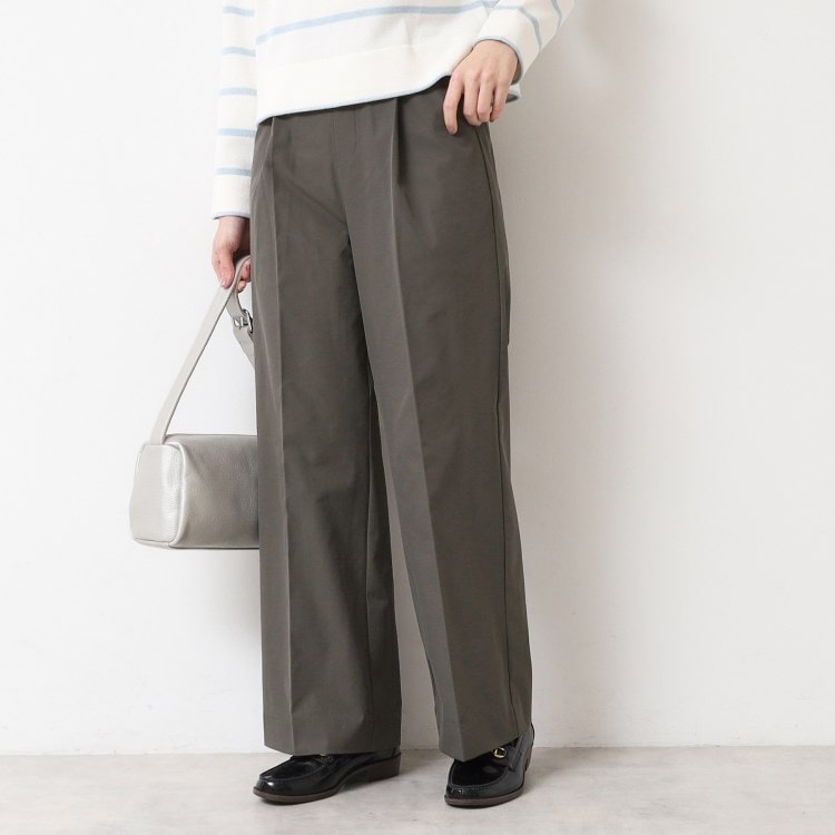 デッサン(レディース)(Dessin(Ladies))の【洗える・後ろゴム】センタープレス入りセミワイドパンツ（XS～L） フルレングスパンツ