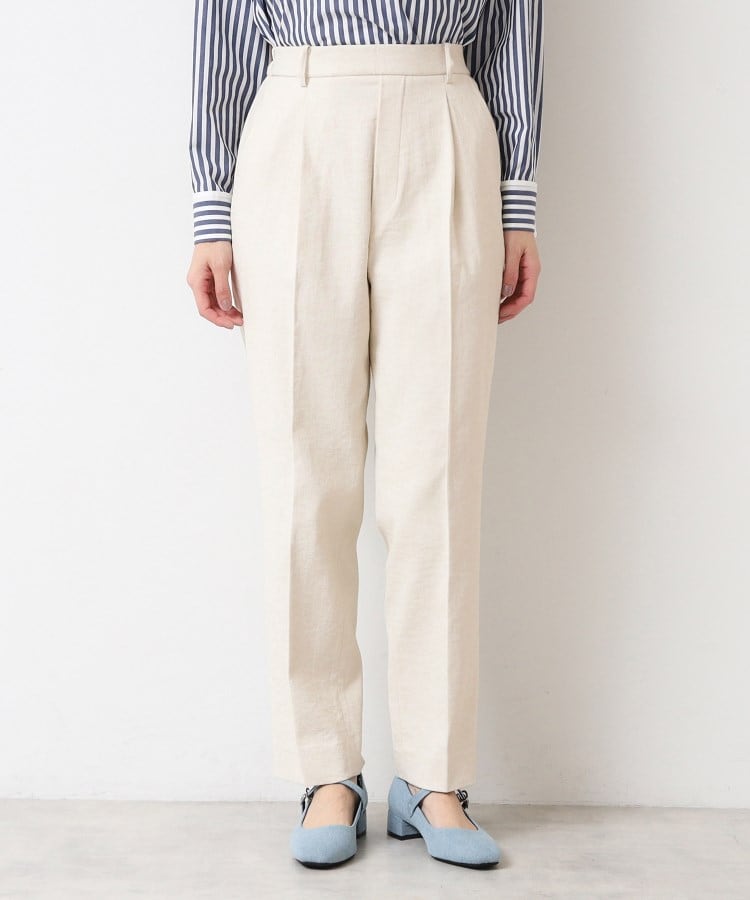 デッサン(レディース)(Dessin(Ladies))の【多機能・後ろゴム】リネンブレンドテーパードパンツ13