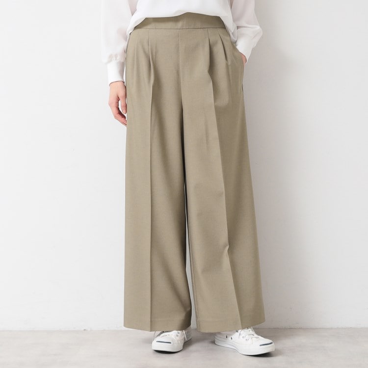 デッサン(レディース)(Dessin(Ladies))の【セットアップ可能】タックワイドパンツ（S～L） フルレングスパンツ