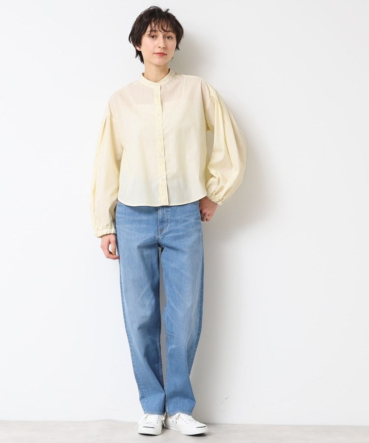デッサン(レディース)(Dessin(Ladies))の【洗える】バンドカラーストライプシャツ（XS～L）1