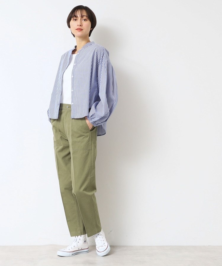 デッサン(レディース)(Dessin(Ladies))の【洗える】バンドカラーストライプシャツ（XS～L）11
