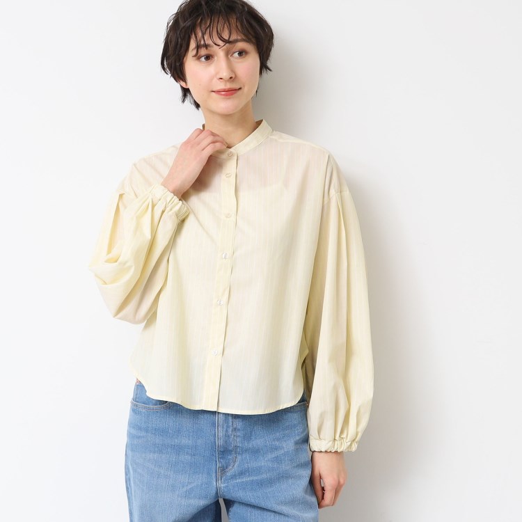 デッサン(レディース)(Dessin(Ladies))の【洗える】バンドカラーストライプシャツ（XS～L） シャツ・ブラウス