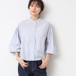 デッサン(レディース)(Dessin(Ladies))の【洗える】バンドカラーストライプシャツ（XS～L） ブルー(391)