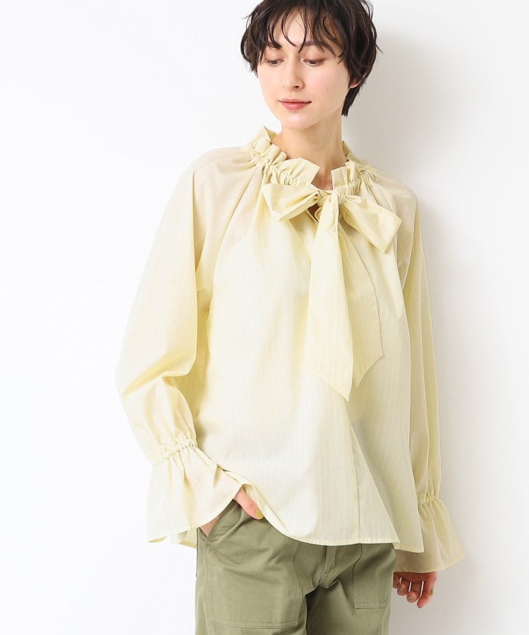デッサン(レディース)(Dessin(Ladies))の【洗える】ギャザーネックボウタイブラウス1