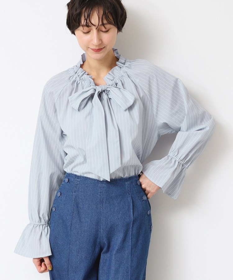 デッサン(レディース)(Dessin(Ladies))の【洗える】ギャザーネックボウタイブラウス5