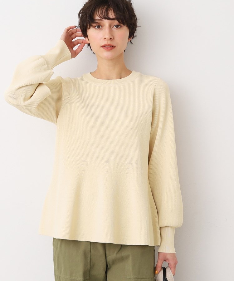 2枚セット】光沢カノコ編み配色ニット×ロンTセット(ニット 2枚セット】光沢カノコ編み配色ニット×ロンTセット(ニット