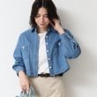 デッサン(レディース)(Dessin(Ladies))の【洗える】クロップドデニムジャケット ブルー(091)