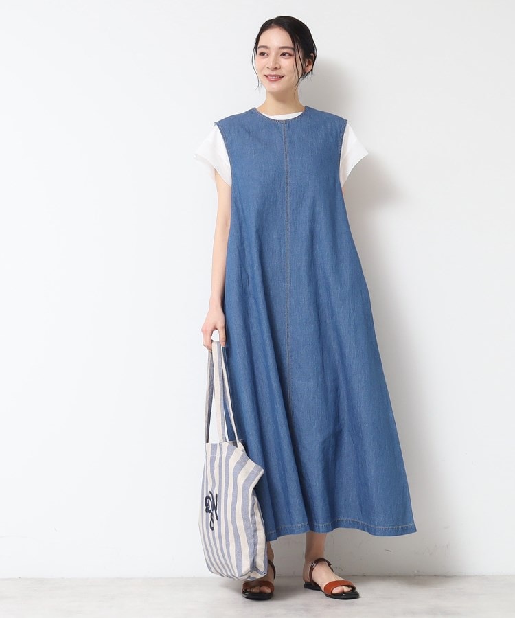 デッサン(レディース)(Dessin(Ladies))の【洗える】綿麻デニムワンピース1
