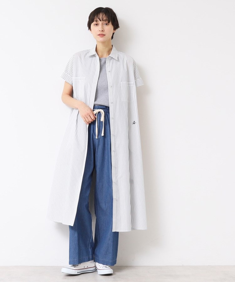 デッサン(レディース)(Dessin(Ladies))の【洗える】オリジナルストライプ柄シャツワンピース（S～L）3