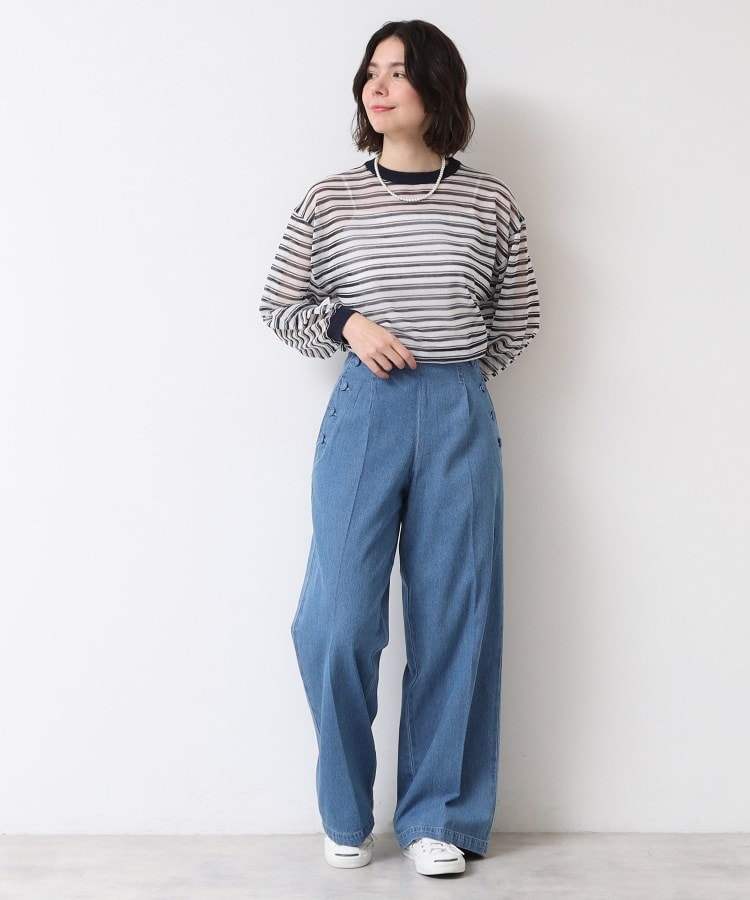 デッサン(レディース)(Dessin(Ladies))の【洗える】デニムワイドマリンパンツ（XS～L）3