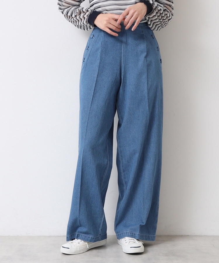 デッサン(レディース)(Dessin(Ladies))の【洗える】デニムワイドマリンパンツ（XS～L）1