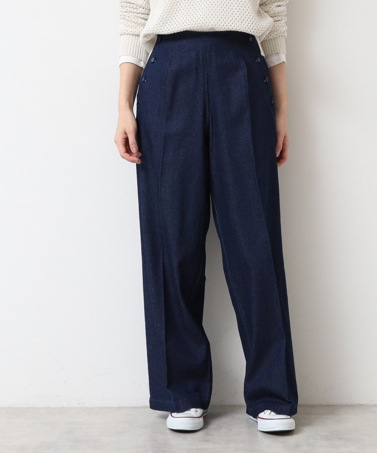 デッサン(レディース)(Dessin(Ladies))の【洗える】デニムワイドマリンパンツ（XS～L） ネイビー(094)