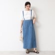 デッサン(レディース)(Dessin(Ladies))の【洗える・後ろゴム】サスペンダー付デニムスカート（S～L） ブルー(091)