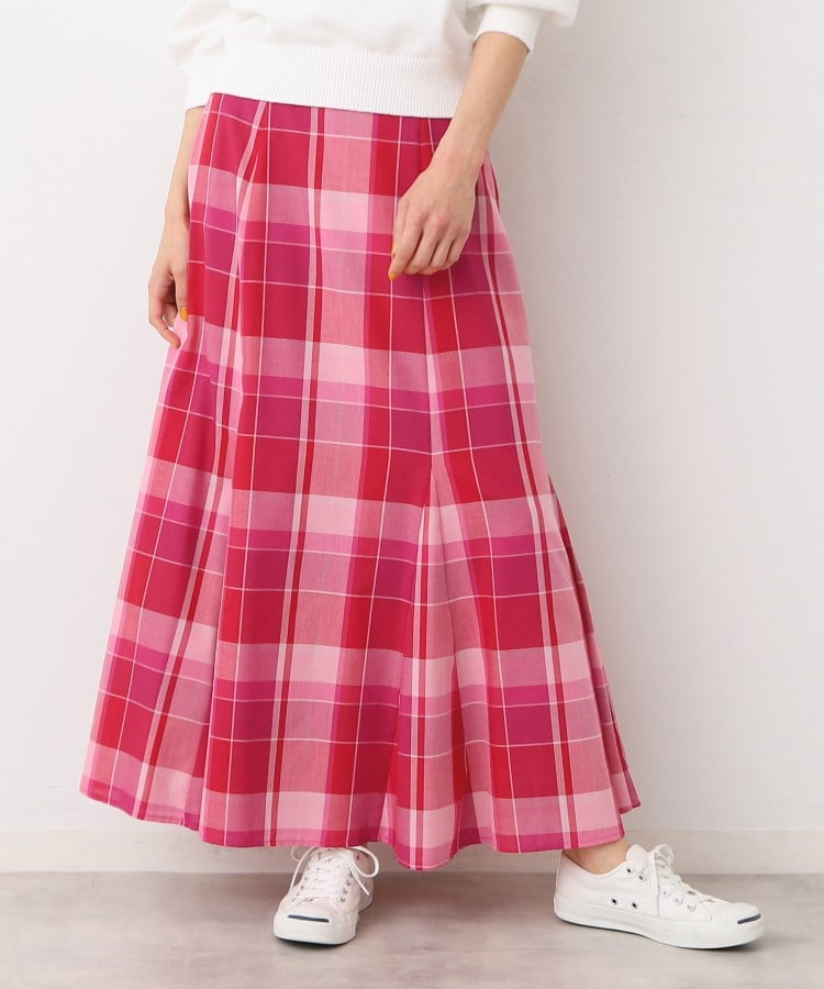 デッサン(レディース)(Dessin(Ladies))の【洗える・4サイズ展開】チェック柄マーメイドスカート（XS～L） ピンク(274)