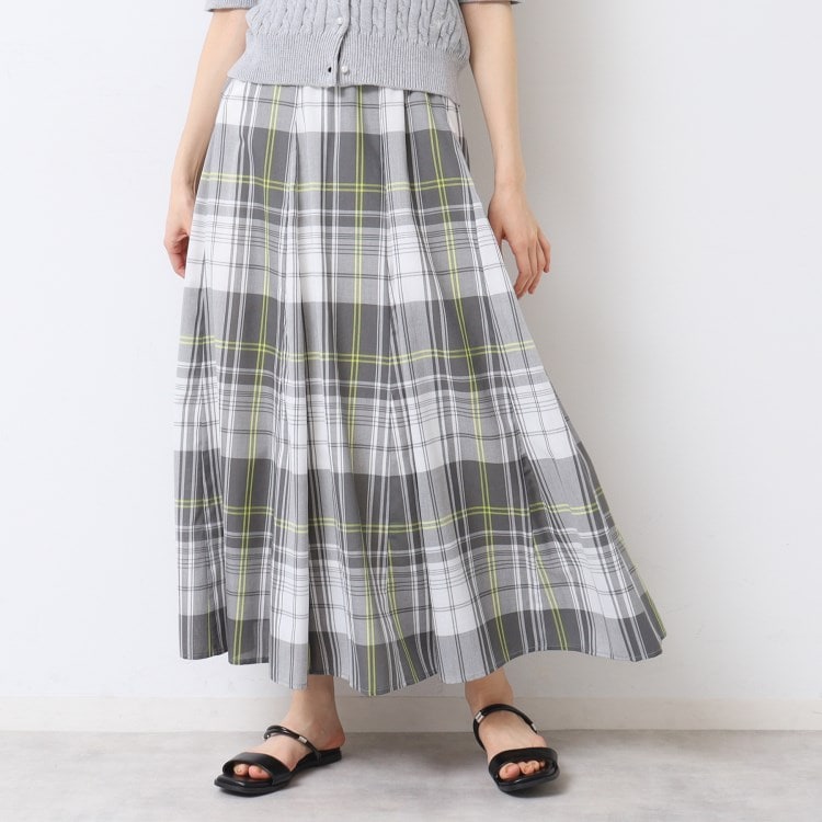 デッサン(レディース)(Dessin(Ladies))の◆【ウエストゴム・洗える】映えチェック柄スカート（XS～L） マキシ・ロングスカート
