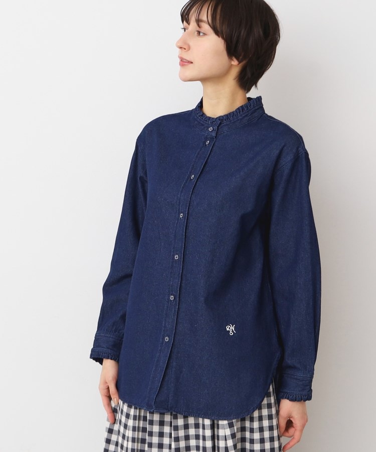 デッサン(レディース)(Dessin(Ladies))の【洗える】フリルネックデニムシャツ5