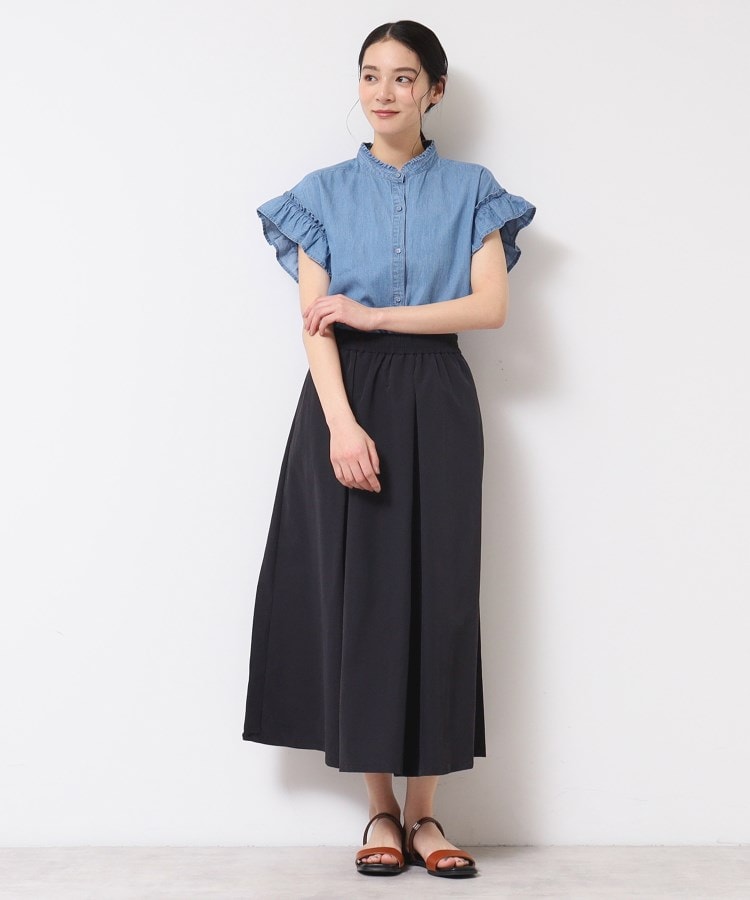 デッサン(レディース)(Dessin(Ladies))の【洗える】ギャザーフリル綿麻デニムブラウス11