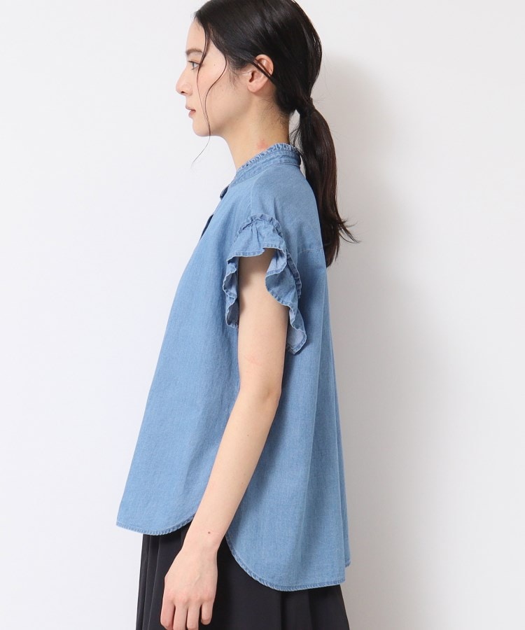 デッサン(レディース)(Dessin(Ladies))の【洗える】ギャザーフリル綿麻デニムブラウス14
