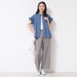 デッサン(レディース)(Dessin(Ladies))の【洗える】ギャザーフリル綿麻デニムブラウス2