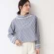 デッサン(レディース)(Dessin(Ladies))の【洗える】ロールネックストライプブラウス（S～L） ブルー(393)