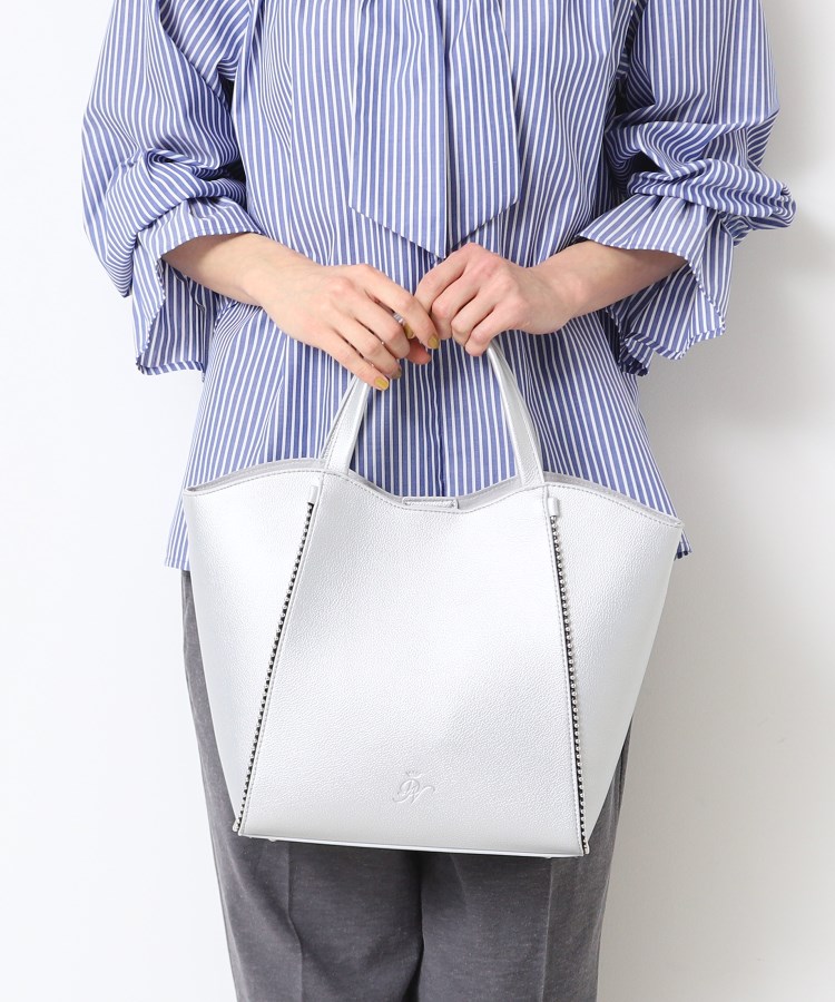 デッサン(レディース)(Dessin(Ladies))の【軽量・2WAY】 チェーンパイピングトート シルバー(506)