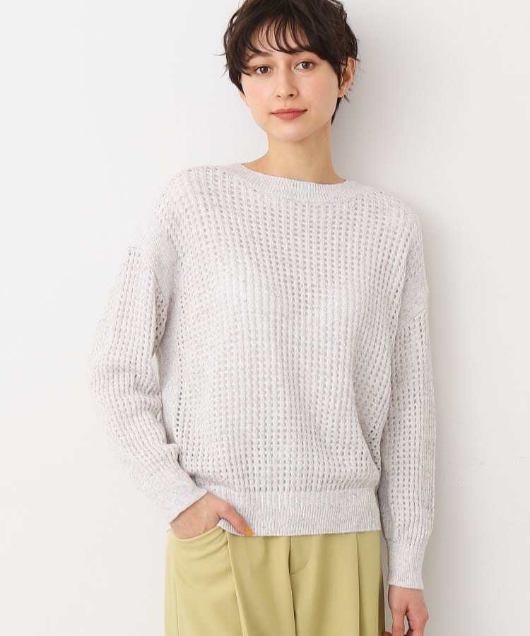 デッサン(レディース)(Dessin(Ladies))の【洗える】メッシュニット（S～L） ライトグレー(011)