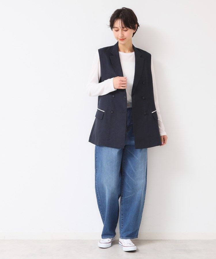 デッサン(レディース)(Dessin(Ladies))の【セットアップ可能・洗える】リネンスリーブレスジャケット3