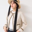 デッサン(レディース)(Dessin(Ladies))の【セットアップ可能・洗える】配色クルーネック麻ジャケット ベージュ(052)