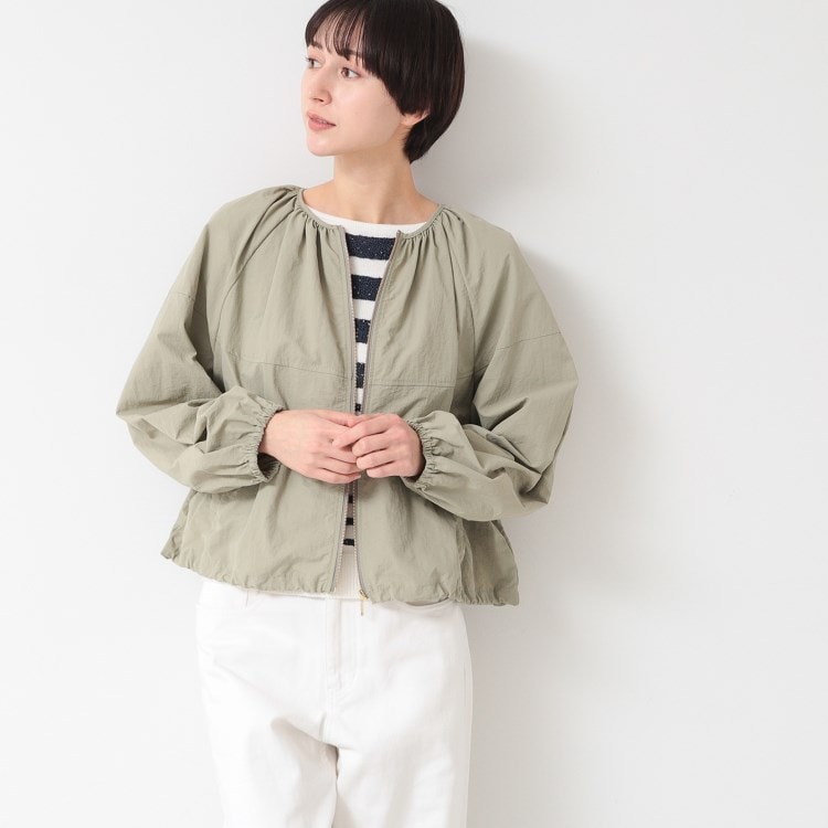 デッサン(レディース)(Dessin(Ladies))の【洗える】ギャザークルーネックブルゾン（S～L） ブルゾン/ジャンバー