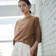 デッサン(レディース)(Dessin(Ladies))の【360度可愛い・洗える】バックヘンリーカットソー（5分袖/XS～L） キャメルブラウン(041)