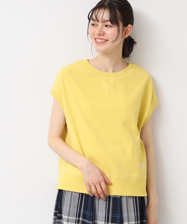 デッサン(レディース)(Dessin(Ladies))の【洗える】フレンチスリーブリブ付きカットソー（S～L） イエロー(032)