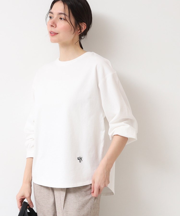 デッサン(レディース)(Dessin(Ladies))の【360度可愛い・洗える】バックヘンリーカットソー（9分袖/XS~L） ホワイト(002)