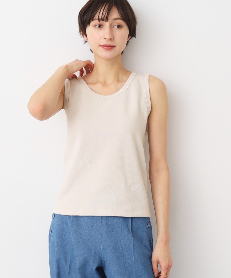デッサン(レディース)(Dessin(Ladies))の【洗える】リブタンクトップ（S～L） グレージュ(050)