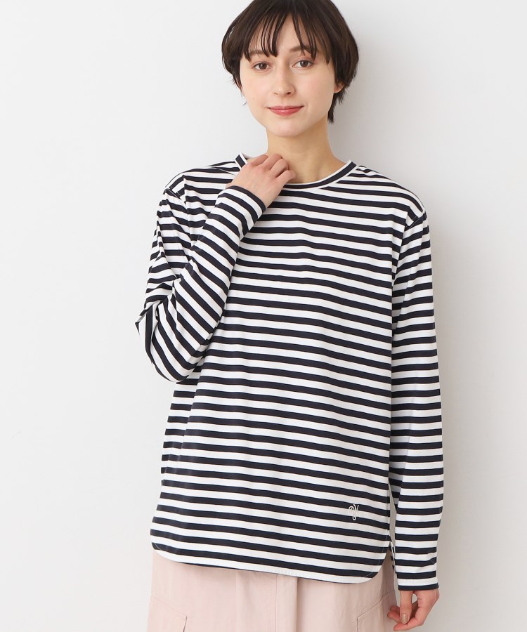デッサン(レディース)(Dessin(Ladies))の【洗える】ロングスリーブTシャツ（XS～L） スミクロ(318)