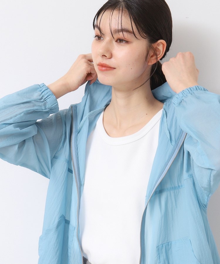 デッサン(レディース)(Dessin(Ladies))の【洗える】フーデットシアーブルゾン（S～L） ブルー(092)
