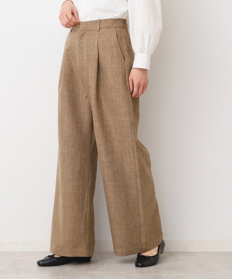 デッサン(レディース)(Dessin(Ladies))の【後ろゴム・洗える・セットアップ可能】タック入りワイドパンツ（S～L）5